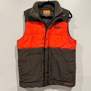 Merrell Opti-Warm Olive & Orange Vest With Fleece Collar